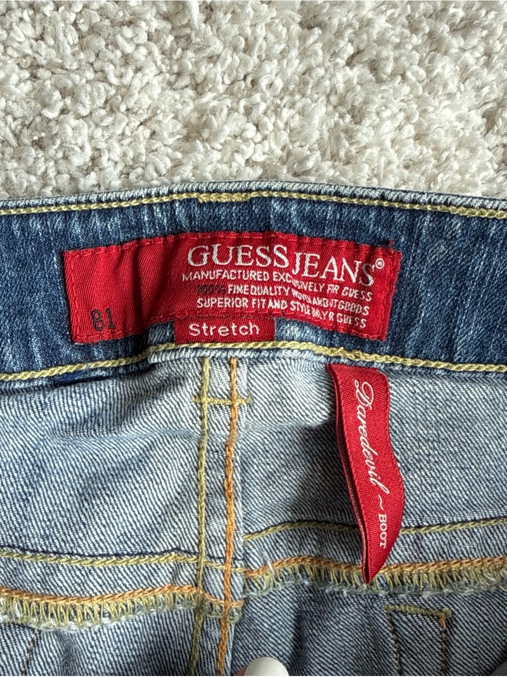 Guess Jeans Stretch 81 Y2K Low-rise Denim Jeans Women’s Size 31 - Picture 2 of 14